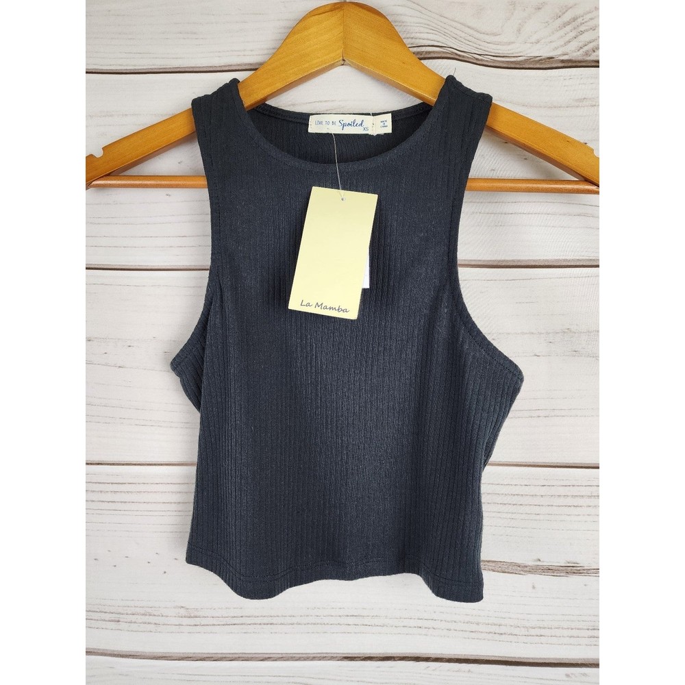 Live to be spoiled XS Junior's Black Tank Top NEW